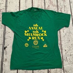 Vintage 1980s Shamrock Run Irish Ireland 80s Running Race Marathon Tee Tshirt